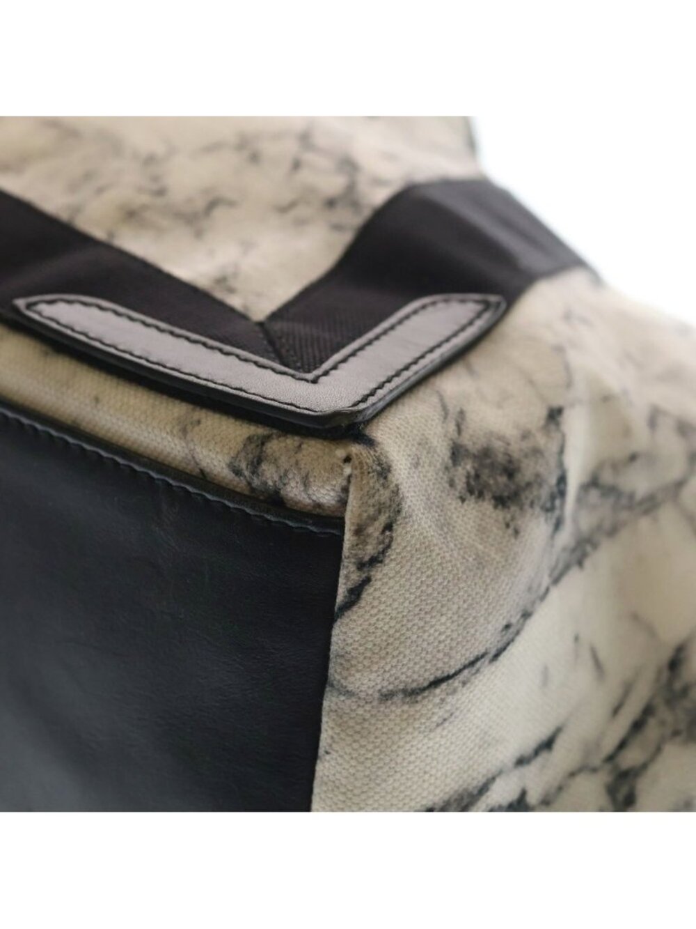 Balenciaga Navy Cabas M Handbag Surrogate Stone Pattern Tote Black White Canvas - Picture 5 of 6